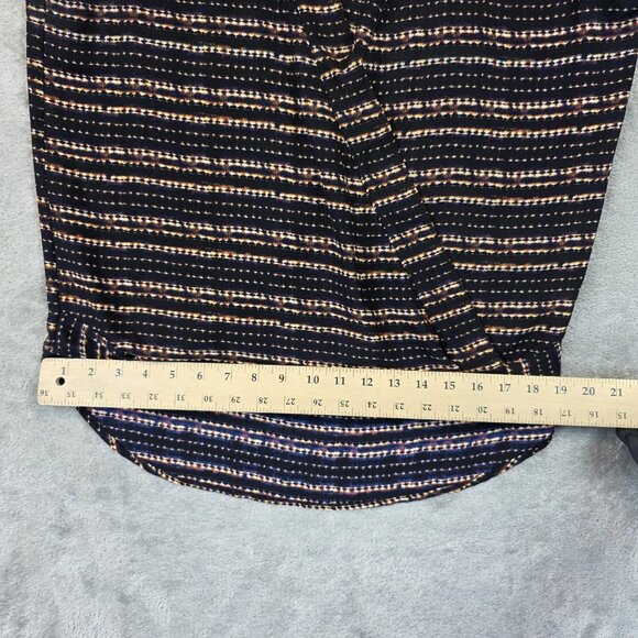 Veronica M Shirt Womens Large Black Multicolor Surplice Wrap Sleeveless Made USA - Picture 6 of 9